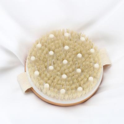 China All Natural Low Price Bath Wholesale Comfortable Round Massage Dry Body Unisex Back Brush for sale