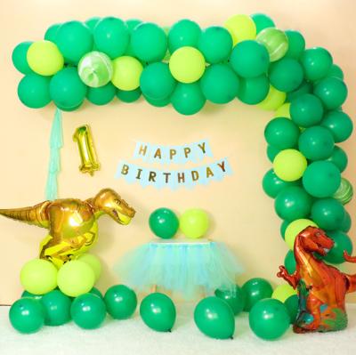 China Green Clever Animal Boy Dinosaur Jungle 1st Birthday Party Decoration Set Happy Banner Garland Latex Balloon Party Decor Foil Balloons for sale