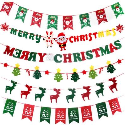 China Eco-Friendly Disposable Christmas Gift Hot Sale Wall Hanging Party Banner Decorations Diy Home Supplies Felt Deer Santa Claus Christmas Tree Moose Set for sale