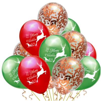 China Merry Christmas Happy New Year Round Latex Helium Balloon Christmas Printed Letter Latex Balloons Flashing Decoration for sale