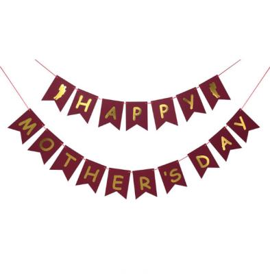 China New Glowing Happy Father's Day Foil Pennant Banner Non-Toxic and Gold Stamping Printing Garland Happy Birthday Mothers Fathers Day Party Decoration for sale