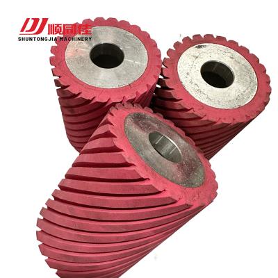 China Woodworking Machinery Parts Moving Sand High Quality Pink Handle Rubber Roller for sale