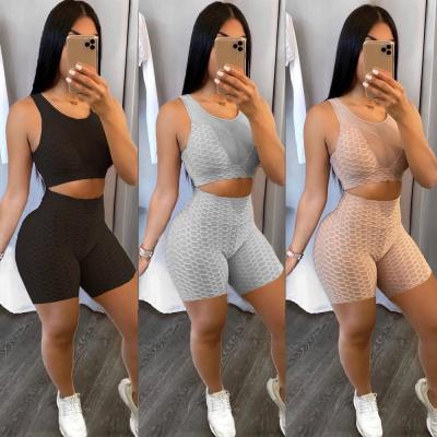 China 2021 latest QUICK DRY plus size version women crop top two piece bra yoga set yoga bra ladies yoga tracksuits top set suit for sale