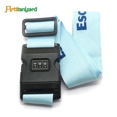 China Eco-Friendly Promotional Custom Logo Recycled Sublimation Polyester Travel Luggage Strap With Tsa Lock for sale