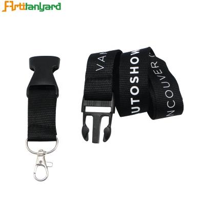 China Lanyard China Wholesale Custom Printing Black Adjustable/Smooth And Convenient 25Mm Neck Woven Rope Braided Lanyard Strap With Logo One Color for sale