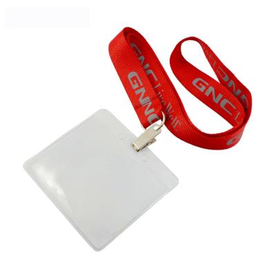 China Polyester Free Sample Plain Personalized ID Card Holder Heat Press Printed Custom Blank Polyester Woven Sublimation Lanyard for sale