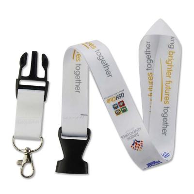 China Neck lanyard for id card high resolution polyester corporate nice lanyards strap id card holder plastic buckle costomized lanyard with detailed logo for sale