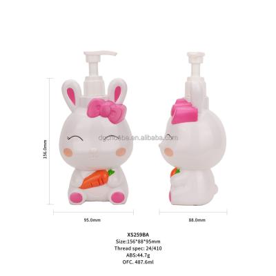 China Lovely Cute Lovely Durable And Portable RTS Cartoon Bottle 487ml Rabbit Shape Bottles For Liquid Lotion Packaging for sale