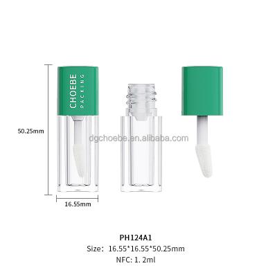 China Portable BPA Mini Plastic Lip Gloss Containers 1.2ml Round 1.2g Lip Gloss Tube 1.2ml Clear Lip Gloss Tube With Brush for sale