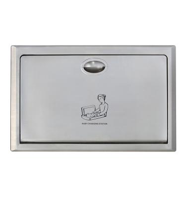 China Eco - Friendly Stainless Steel Wall Mounted Recessed Baby Diaper Changing Station for sale