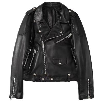 China 2021 New Windproof Women Leather Coats Female Short Biker Jacket Women Leather Jacket for sale