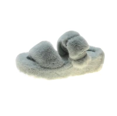 China Fashion Trend Hot Women's Real Fur Slippers Flat Heel Out Of Door Fur Shoes for sale