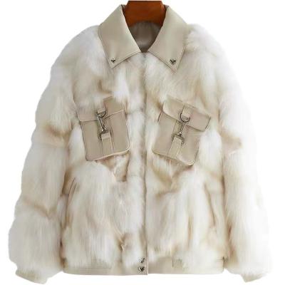 China Autumn Winter New Style Lapel Warm Soft Fox Fur Is Recreational And Loose Coat for sale