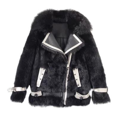 China Warm Soft Tuscany Fur In A Positive And Negative Toca New Wool Coat Female Fur Motorcycle Style for sale