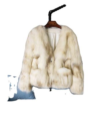 China FOX warm soft fur coat 2021 autumn/winter short fashion one fur coat for sale