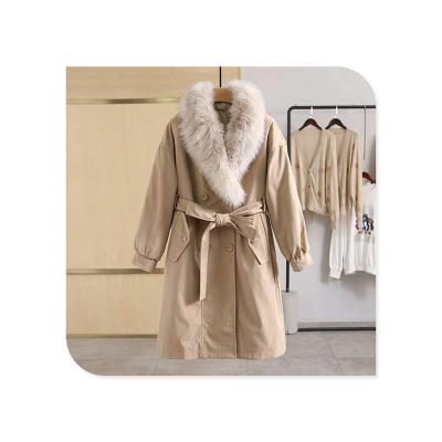 China Wholesale custom made warm soft ladies long fox fur coat elegant and warm ladies coat for sale