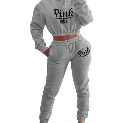 China New breathable women's casual suit lettering printed with your logo clothing made of cotton for comfort for sale