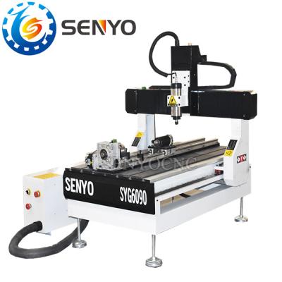 China Hotels Lathe Mach3 Mini Metal Cnc Milling Machine Atc Diy Kit Cnc 6090 4 Axis Router for sale