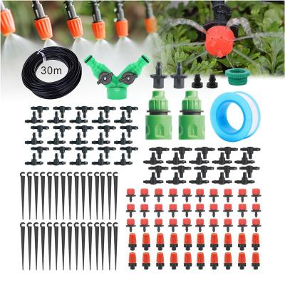 China Farmland Irrigation System 30m Agricultural Drip Irrigation Kit Distribution Tubing Hose Adjustable Sprinkler Set Automatic Mist Irrigation System Irrigation Cooling for sale