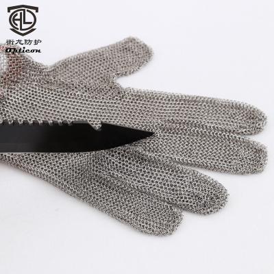 China Slaughter houses fish and shellfish processing ring mesh gloves stainless steel wire chain mail gloves for sale