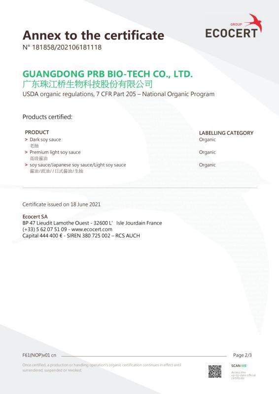 USDA - Guangdong Prb Bio-Tech Co., Ltd.