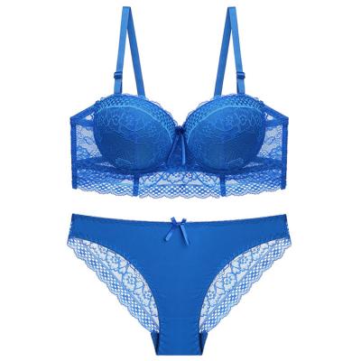 China High quality QUICK DRY steel stable hollow chest ring sexy lace slim shape plus size underwear sets multicolor for sale