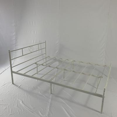 China White Metal Foldable Modern Home King Size Iron Bed Double King Size Bedroom Hotel Steel Bed for sale