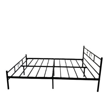 China Metal Foldable Cheap Black Kids Bed Iron Furniture Adult Bedroom Steel Bed for sale