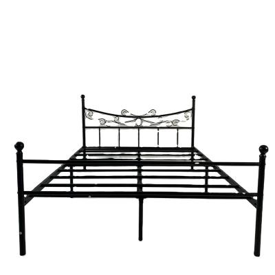 China (Other)Adjustable iron cheap bed with headboard bedroom furniture metal bed adult kids steel double bed for sale