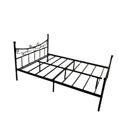 China Factory Wholesale (Other) Cheap Adjustable Easy To Assemble Metal Iron Bed Bedroom Steel Double Bed Modern Furniture Hotel for sale