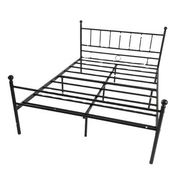 China (Other) Iron Adjustable Bed With Metal Frame Furniture Bedroom Headboard Living Room Queen Size Steel Bed for sale