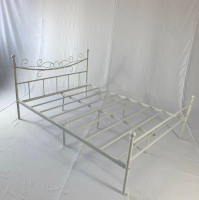 China Design Adjustable Modern Metal Furniture Bedroom White Steel Bed (The Other) Double Large The Latest Modern Wrought Iron Bed for sale