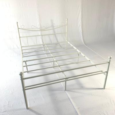 China (Other) New Manufacturer Direct Selling Large White Metal Bed Adjustable Metal Frame Iron Bed Steel Design for sale