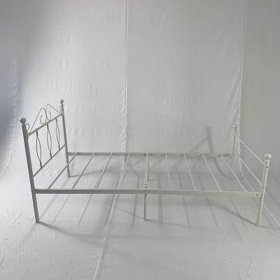 China Modern Simple White Industrial Loft Bunk Modern Foldable Newly Designed Metal Frame Wrought Iron Steel Bed for sale