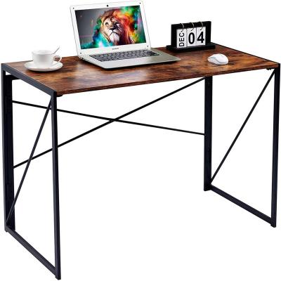 China (Size) Adjustable Custom Foldable Study Steel Wood Table Without Assembly Executive Office Modern Desk for sale