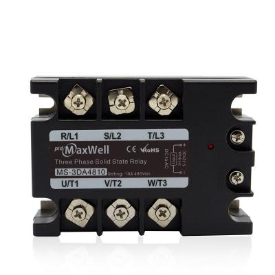 China Safety cover 10A 5-32VDC input 24-680vac output solid state relay rele three phase ssr for sale