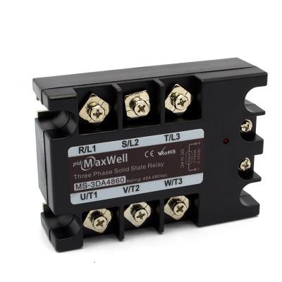 China Safety cover MS-3DA4860 60A three phase ssr 680VAC relay with best quality for sale