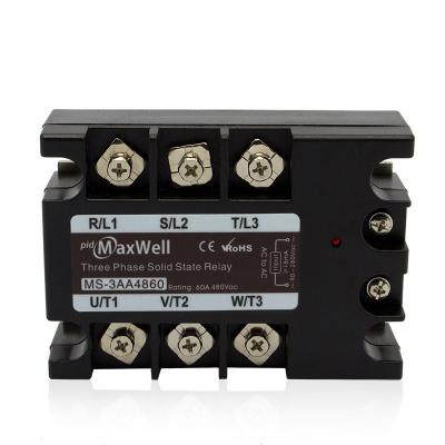 China Safety Cover MS-3AA4860 60amps AC to AC 3 Phase Solid State Relay for sale