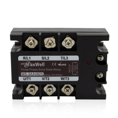 China Safety cover MS-3AA4825 25A ac to ac rele three phase ssr Industrial Solid State Relay for sale