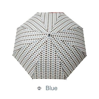 China Triangular Manual Folding Pattern Polyester Fabric Open Three - Folding Umbrella With Customized for sale