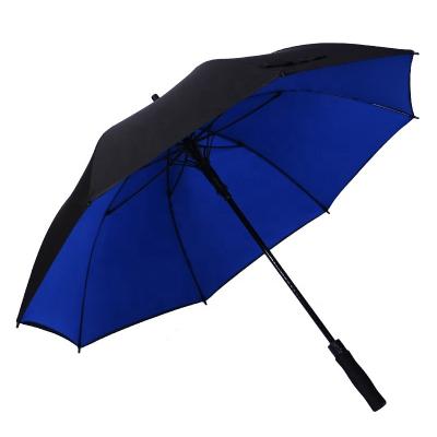 China Polyester semi-automatic CLASSIC EVA Handle Straight Umbrella With Logo Prints for sale