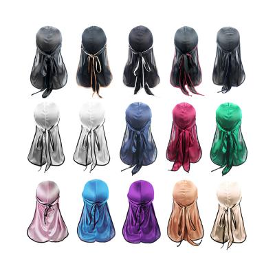 China Wholesale Customized Logo Headband Hair Accessories Durags Bandanas Headwear Men Durag Stock 22 Colors Ladies Hair Decoration For Women Men for sale