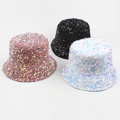 China High Quality Stylish Everyday Life Bling Bucket Hats For Men Women Leopard Fisherman Cap Outdoor Shiny Dance Party Hats Sequin Bucket Hat for sale