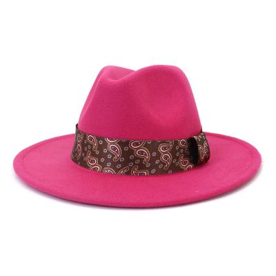 China 2022 Luxury New Design Character Flat Fedora Hats Winter Caps Custom Ladies Wool Felt Men Wide Brim Women Fedora Hats for sale