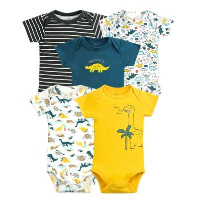 China Cute Antibacterial Cute Casual Infant Baby Boy Romper Toddler Cartoon Summer Interesting Overalls for sale