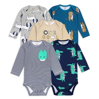 China Wholesale High Quality 100% Cotton Long Sleeve 100% Baby Bodysuit Romper Set Infants Cotton Romper Set Spring Autumn Winter Season for sale