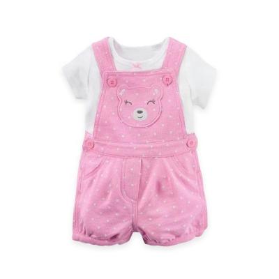 China Wholesale Anti Shrink Pink Baby Romper Panties Baby Clothes Sets Toddler Baby Clothes Newborn Sweater Cotton Spring Cloth 2pcs for sale