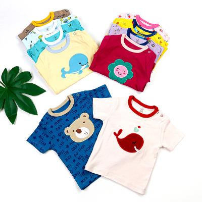 China Wholesale Cheap Breathable Clothes Infant Kids Short Sleeve Newborn Baby Cotton Boys Girls T-shirt 5 Pieces en venta