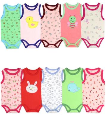 China 5 Pack Summer Sleeveless Baby Clothes Baby Overalls Knitting Romper Pajamas Cotton for sale