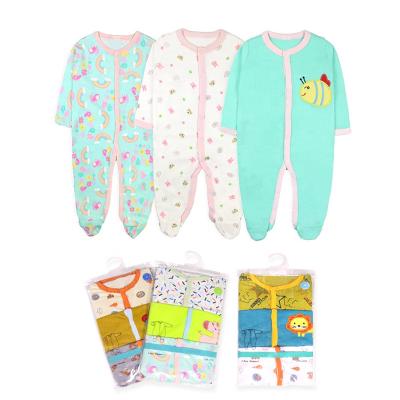 China 3 Pack Baby Pajamas Sleepwear Breathable Eco-Friendly Rompers Long Sleeve Baby Overalls Jumpsuit Cotton Baby Boy Suits Newborn Infant Breathable Eco-Friendly Sleepwear unisex for sale